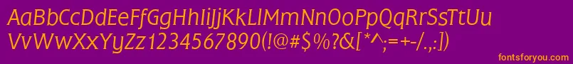 FrascatiLightItalic Font – Orange Fonts on Purple Background