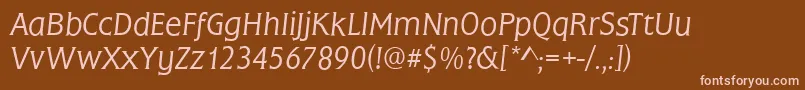 FrascatiLightItalic Font – Pink Fonts on Brown Background