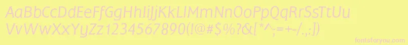 FrascatiLightItalic Font – Pink Fonts on Yellow Background