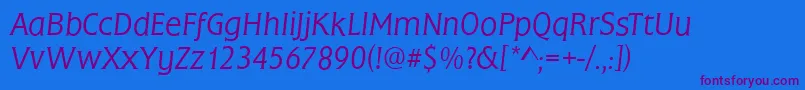 FrascatiLightItalic Font – Purple Fonts on Blue Background