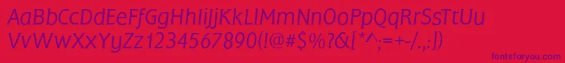 FrascatiLightItalic Font – Purple Fonts on Red Background