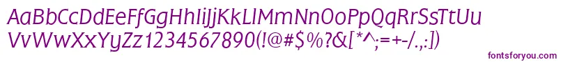 Шрифт FrascatiLightItalic – фиолетовые шрифты на белом фоне