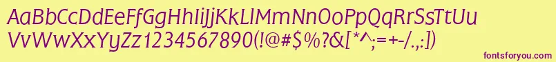 FrascatiLightItalic Font – Purple Fonts on Yellow Background