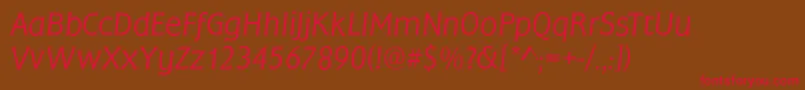 FrascatiLightItalic Font – Red Fonts on Brown Background