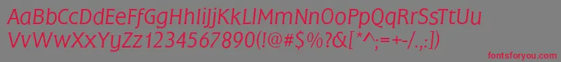 FrascatiLightItalic Font – Red Fonts on Gray Background