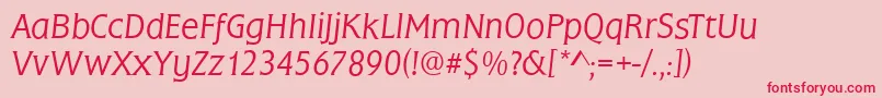 FrascatiLightItalic Font – Red Fonts on Pink Background