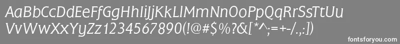 FrascatiLightItalic Font – White Fonts on Gray Background