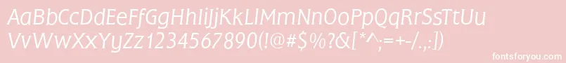 FrascatiLightItalic Font – White Fonts on Pink Background