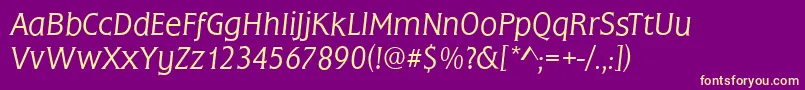 FrascatiLightItalic Font – Yellow Fonts on Purple Background