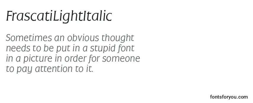 Review of the FrascatiLightItalic Font