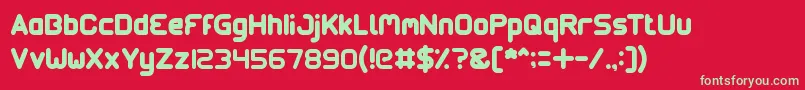 Fonte Gangsters – fontes verdes em um fundo vermelho