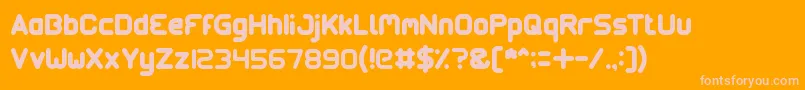 Gangsters-fontti – vaaleanpunaiset fontit oranssilla taustalla