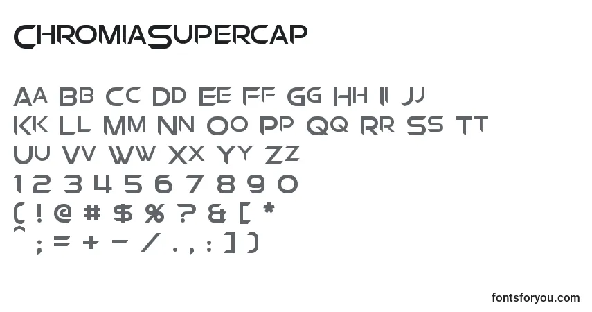 ChromiaSupercap Font – alphabet, numbers, special characters