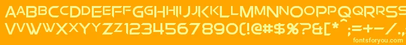 ChromiaSupercap-Schriftart – Gelbe Schriften auf orangefarbenem Hintergrund