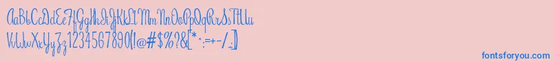 RiddleScript-Schriftart – Blaue Schriften auf rosa Hintergrund