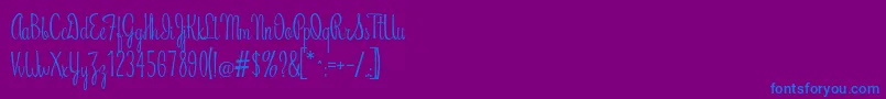 RiddleScript-Schriftart – Blaue Schriften auf violettem Hintergrund