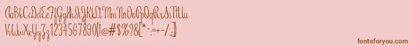 RiddleScript-Schriftart – Braune Schriften auf rosa Hintergrund