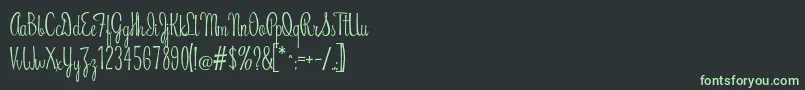 RiddleScript Font – Green Fonts on Black Background