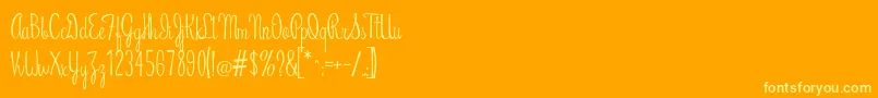 RiddleScript-Schriftart – Gelbe Schriften auf orangefarbenem Hintergrund