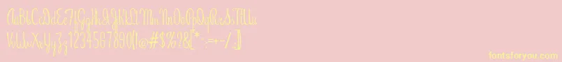 RiddleScript-Schriftart – Gelbe Schriften auf rosa Hintergrund