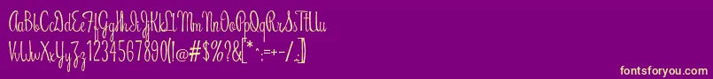 RiddleScript-Schriftart – Gelbe Schriften auf violettem Hintergrund