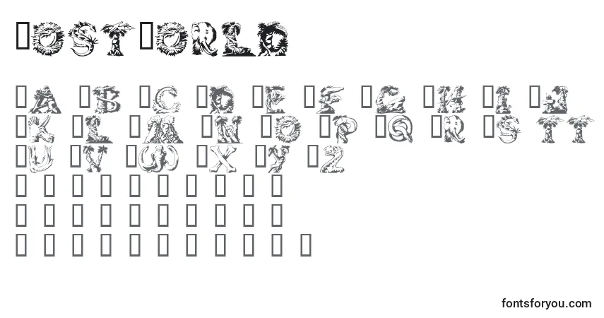 Шрифт LostWorld – алфавит, цифры, специальные символы