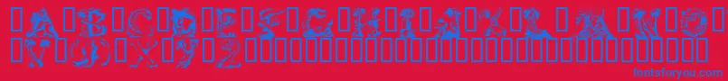 LostWorld Font – Blue Fonts on Red Background