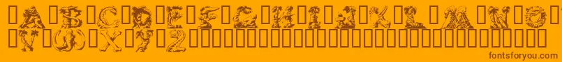 Шрифт LostWorld – коричневые шрифты на оранжевом фоне