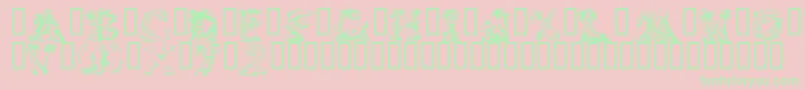 フォントLostWorld – ピンクの背景に緑の文字