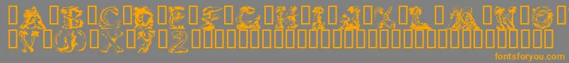 LostWorld-Schriftart – Orangefarbene Schriften auf grauem Hintergrund