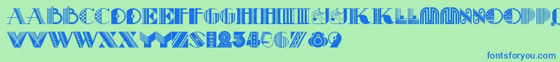 Pastichenf-fontti – siniset fontit vihreällä taustalla