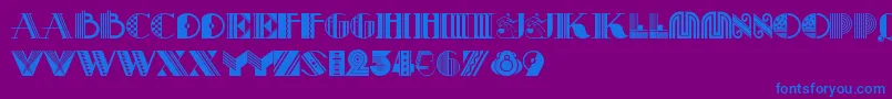 フォントPastichenf – 紫色の背景に青い文字