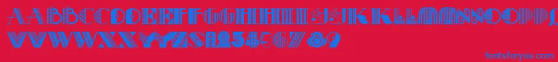 Pastichenf Font – Blue Fonts on Red Background