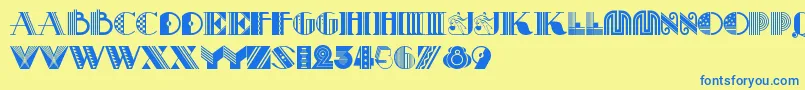 Pastichenf Font – Blue Fonts on Yellow Background