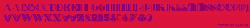 Pastichenf-Schriftart – Violette Schriften auf rotem Hintergrund