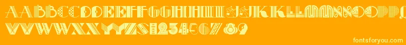 Pastichenf Font – Yellow Fonts on Orange Background