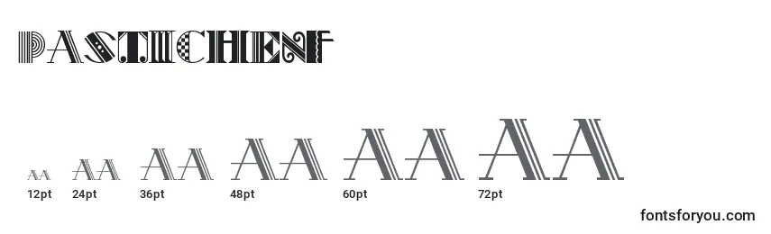 Größen der Schriftart Pastichenf