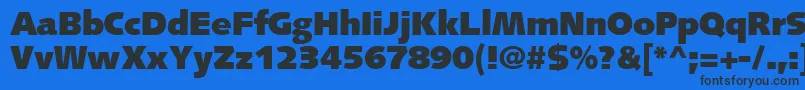 PfsyntaxUltrablack Font – Black Fonts on Blue Background