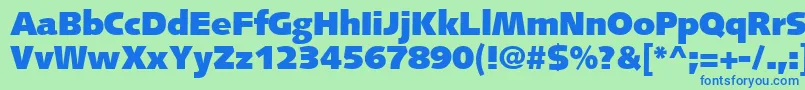 PfsyntaxUltrablack Font – Blue Fonts on Green Background