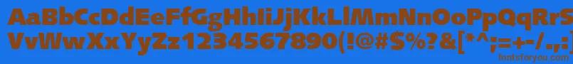 PfsyntaxUltrablack Font – Brown Fonts on Blue Background