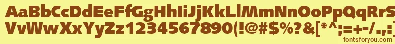 PfsyntaxUltrablack Font – Brown Fonts on Yellow Background