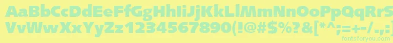 PfsyntaxUltrablack Font – Green Fonts on Yellow Background