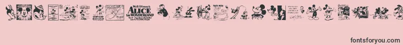 VintageClassicsDisney-Schriftart – Schwarze Schriften auf rosa Hintergrund