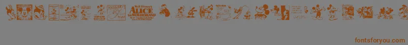 Więcej informacji o czcionce VintageClassicsDisney Czcionka VintageClassicsDisney – brązowe czcionki na szarym tle