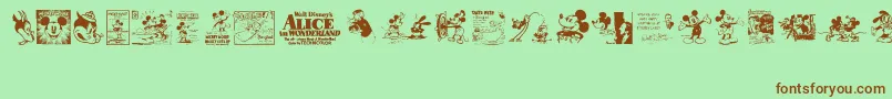 Подробнее о шрифте VintageClassicsDisney Шрифт VintageClassicsDisney – коричневые шрифты на зелёном фоне