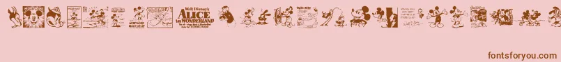 VintageClassicsDisney Font – Brown Fonts on Pink Background