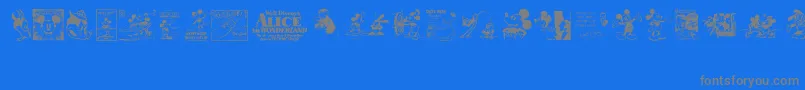 VintageClassicsDisney-Schriftart – Graue Schriften auf blauem Hintergrund