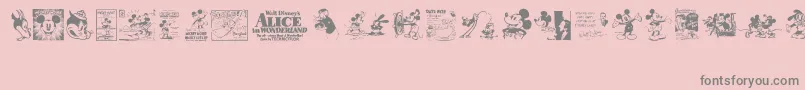 Шрифт VintageClassicsDisney – серые шрифты на розовом фоне