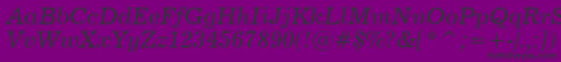 News702ItalicBt Font – Black Fonts on Purple Background