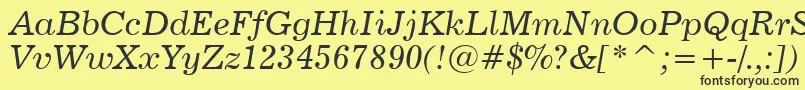 News702ItalicBt Font – Black Fonts on Yellow Background